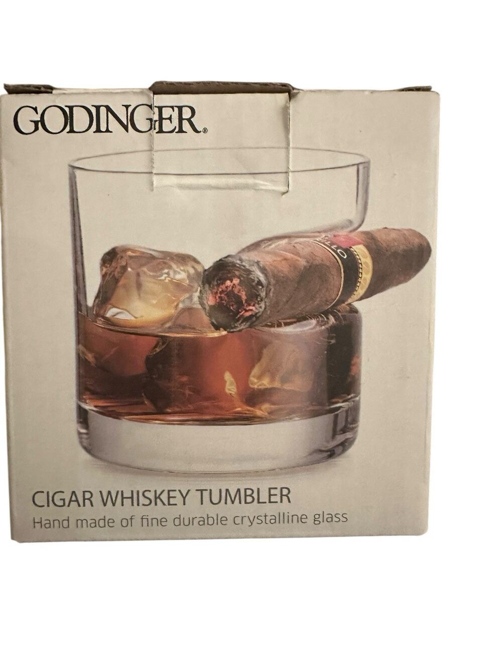 Godinger Cigar Whiskey Glass 12oz Double Old-Fashioned Tumbler Rocks Lowball New